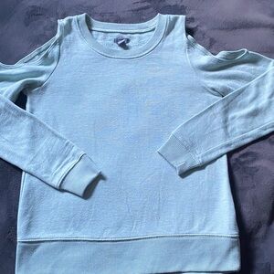 Aerie Soft Mint Green Cold Shoulder Sweatshirt XS
